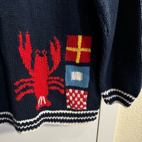 Vintage Marisa Christina Nautical Chunky Hand Knit Cardigan Size PP Grannycore - Picture 8 of 11